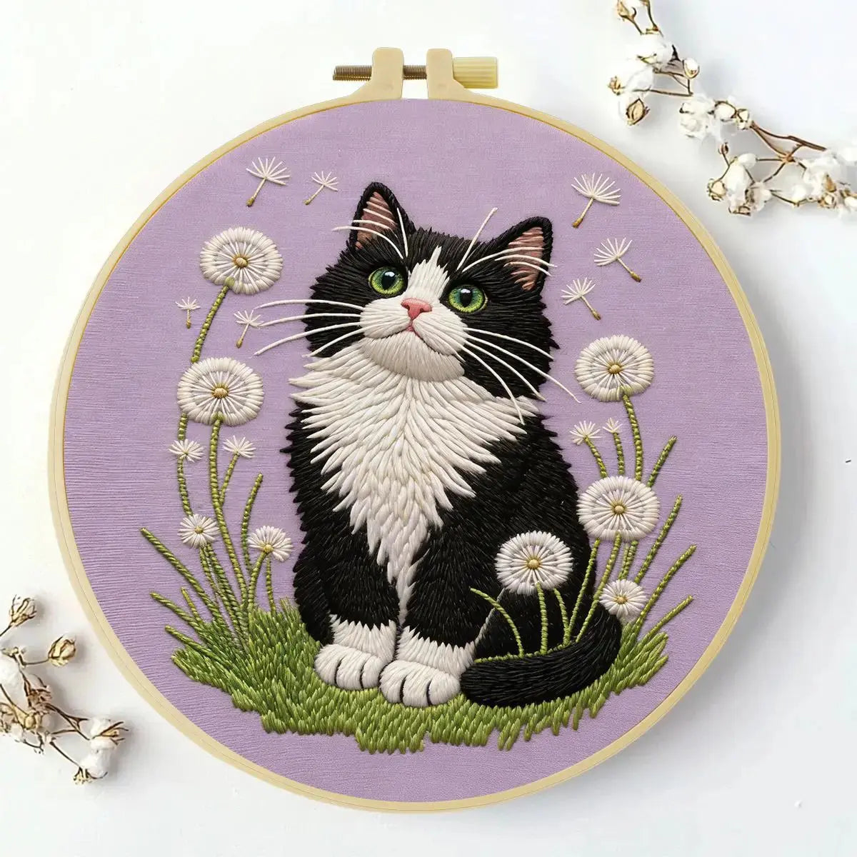 Dandelion Cat Embroidery Kit Kits For Stitchers