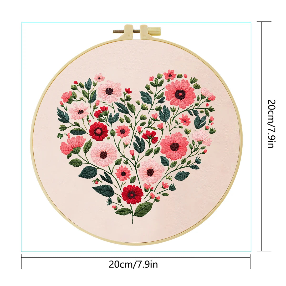 Floral Heart Hand Embroidery Kit