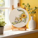Sunflower Cat Embroidery Kit Kits For Stitchers