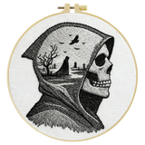 Grim Reaper Embroidery DIY Kit – Gothic Skull Beginner Stitching Kit with Hoop, Pattern & Threads The Stichers Heavane