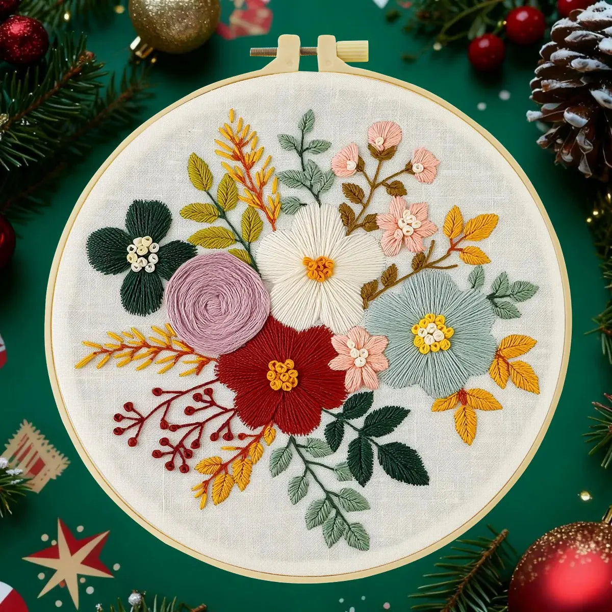 Floral Hand Embroidery Kit The Stichers Heavane