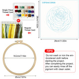 Blue Rose Embroidery DIY Kit – Modern Floral Hand Stitch Art with Hoop & Thread, Elegant Botanical Wall Décor Craft Kit
