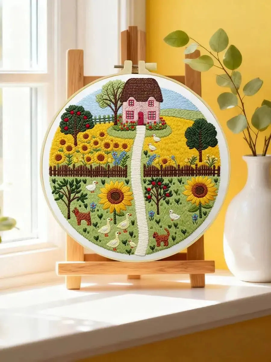 Sunny Cottage Garden Embroidery Kit Kits For Stitchers