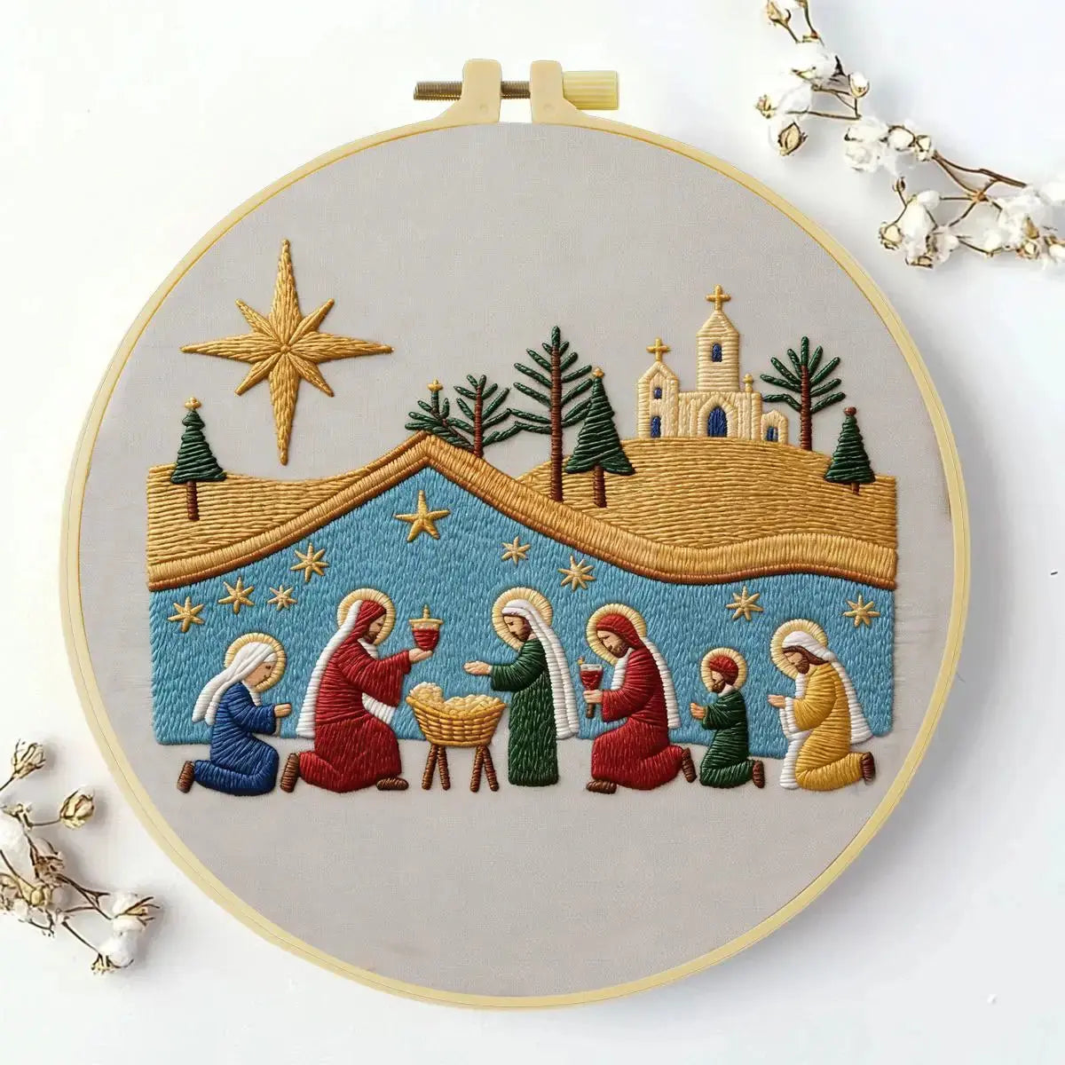 Christmas Nativity Scene Embroidery Kit Kits For Stitchers