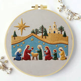 Christmas Nativity Scene Embroidery Kit Kits For Stitchers