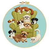 Cozy Pets Embroidery Kit Kits For Stitchers