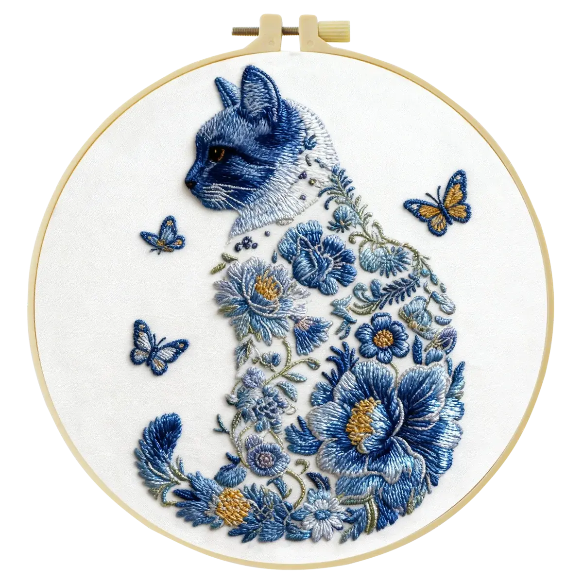Cat Hand Embroidery Kit The Stichers Heavane