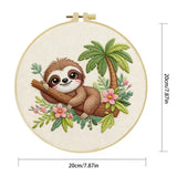 Cute Tropical Sloth Embroidery Kit 🦥🌿🌸 Kits For Stitchers