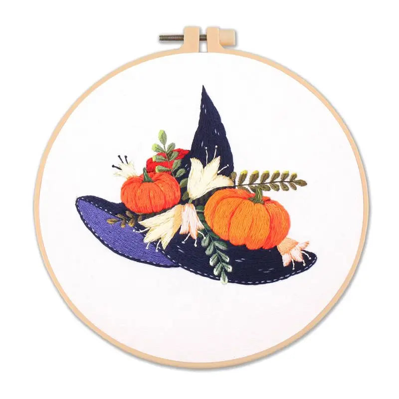 Floral Halloween Embroidery Kit Collection – 4 Designs