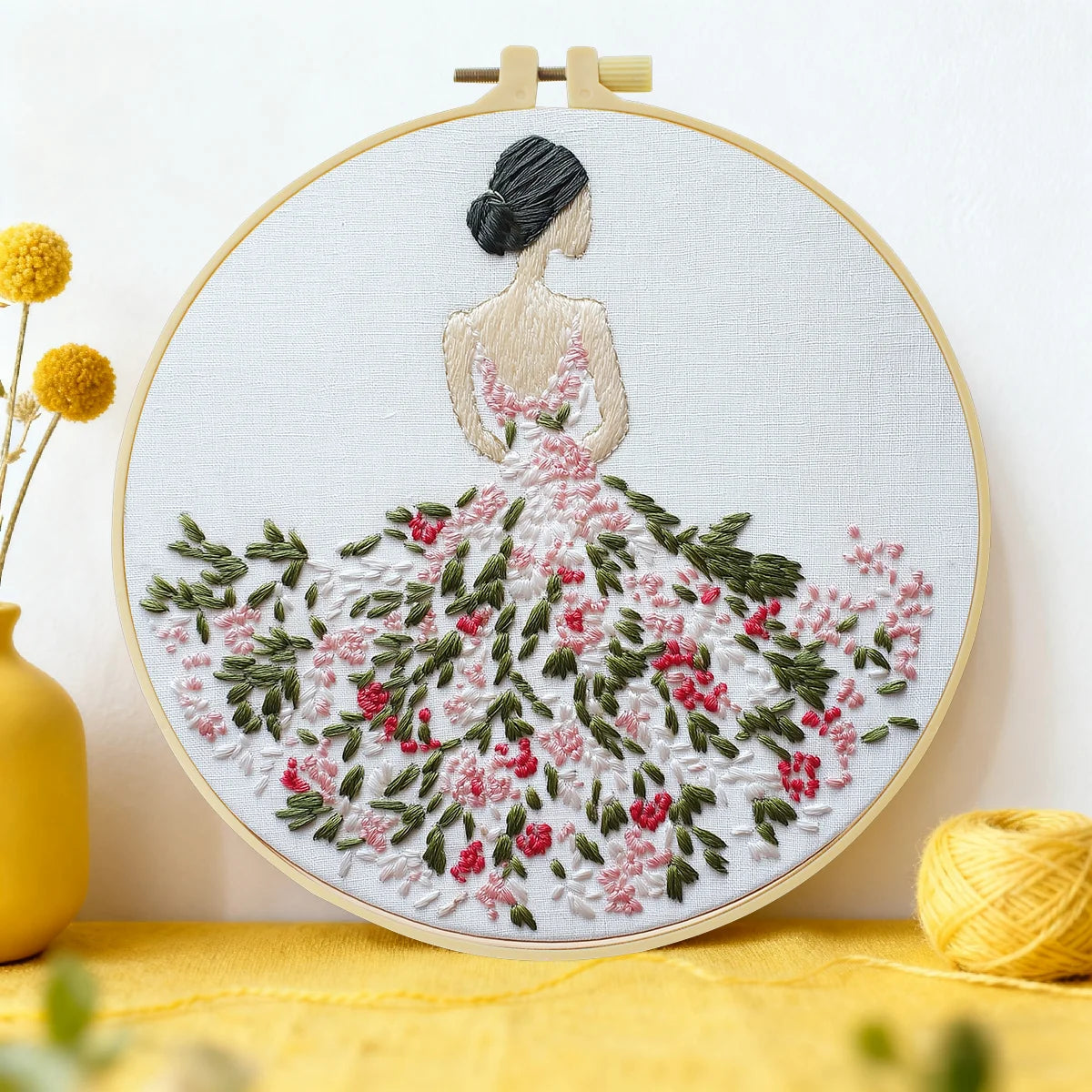 Floral Lady Hand Embroidery Kit