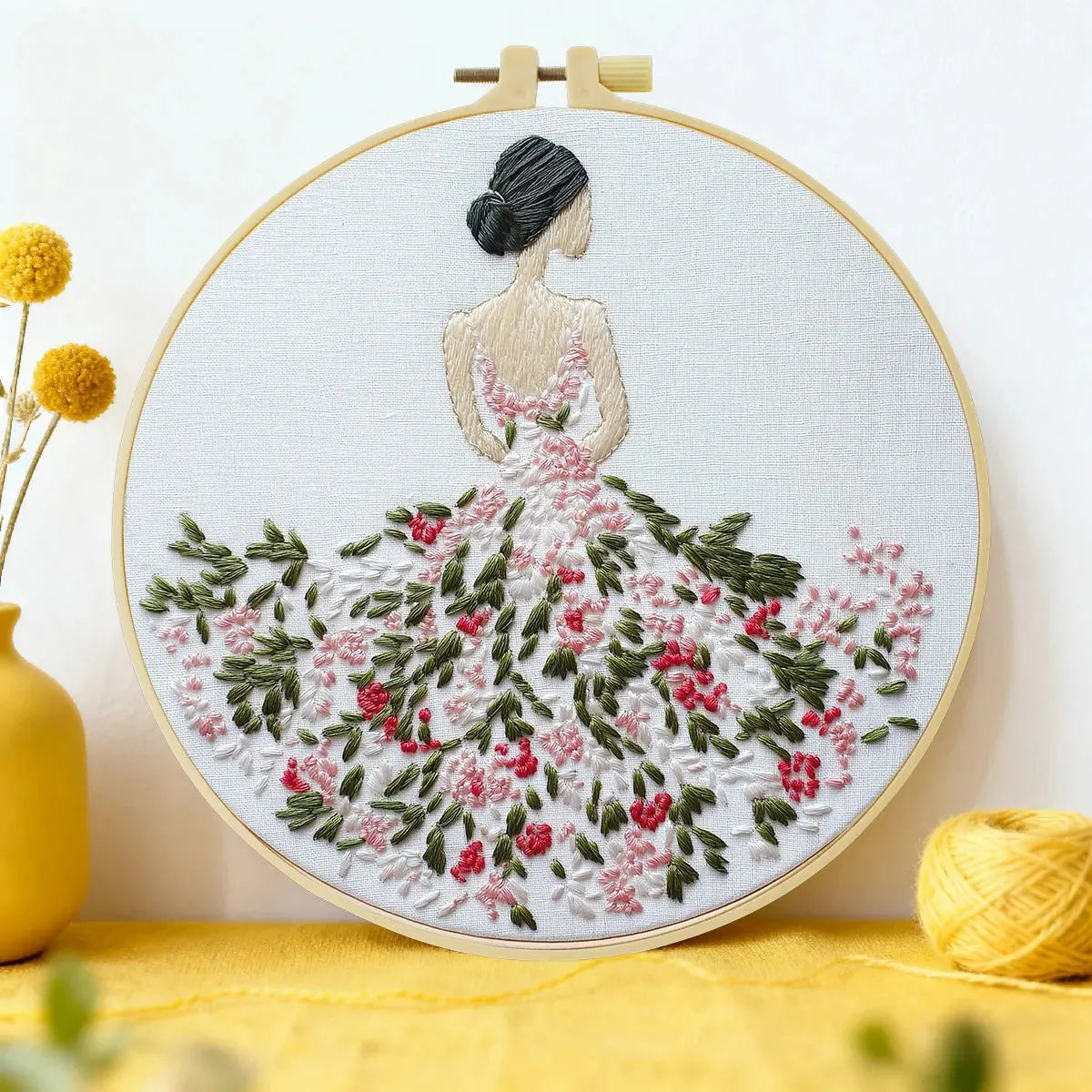 Floral Lady Hand Embroidery Kit The Stichers Heavane