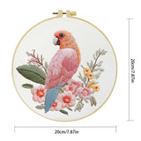 Pink Parrot Embroidery Kit