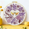 Lovebirds Heart Embroidery Kit – Romantic Floral DIY Hand Embroidery Hoop Art Set Kits For Stitchers