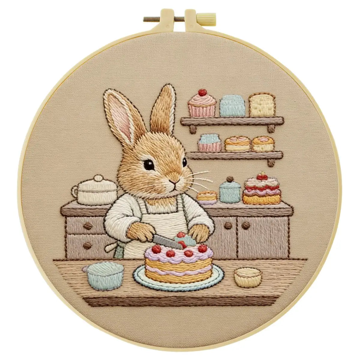 Rabbit Cake Maker Embroidery Starter Kit