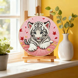Snow White Tiger Cub Embroidery Kit 🐯🤍🌸 Kits For Stitchers