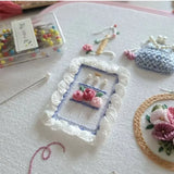 Cute Sewing & Embroidery Tools Pattern – DIY Craft Lover Hand Embroidery Kit with Floral Needlework Accessories Design