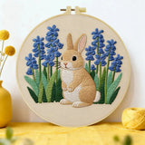 Bluebell Bunny Embroidery Kit โ Cute Spring Rabbit Floral Design Kits For Stitchers