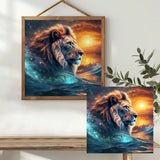 Celestial Storm Lion Cross Stitch Kit 🦁⚡🌌🔥✨ Kits For Stitchers