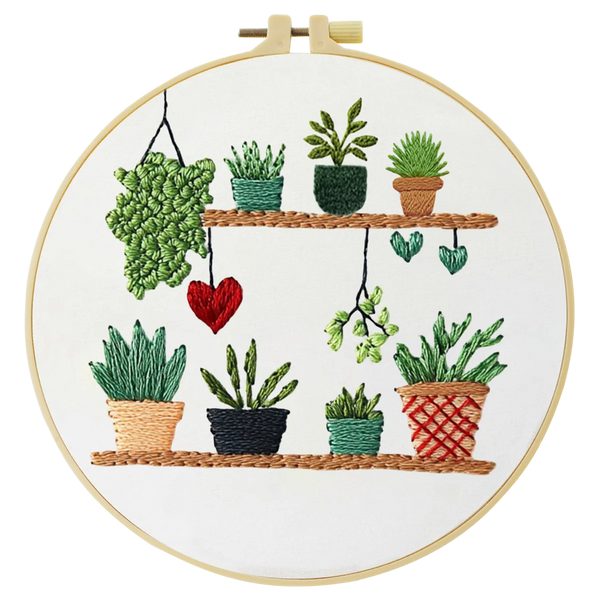 Potted Plants Hand Embroidery Kit