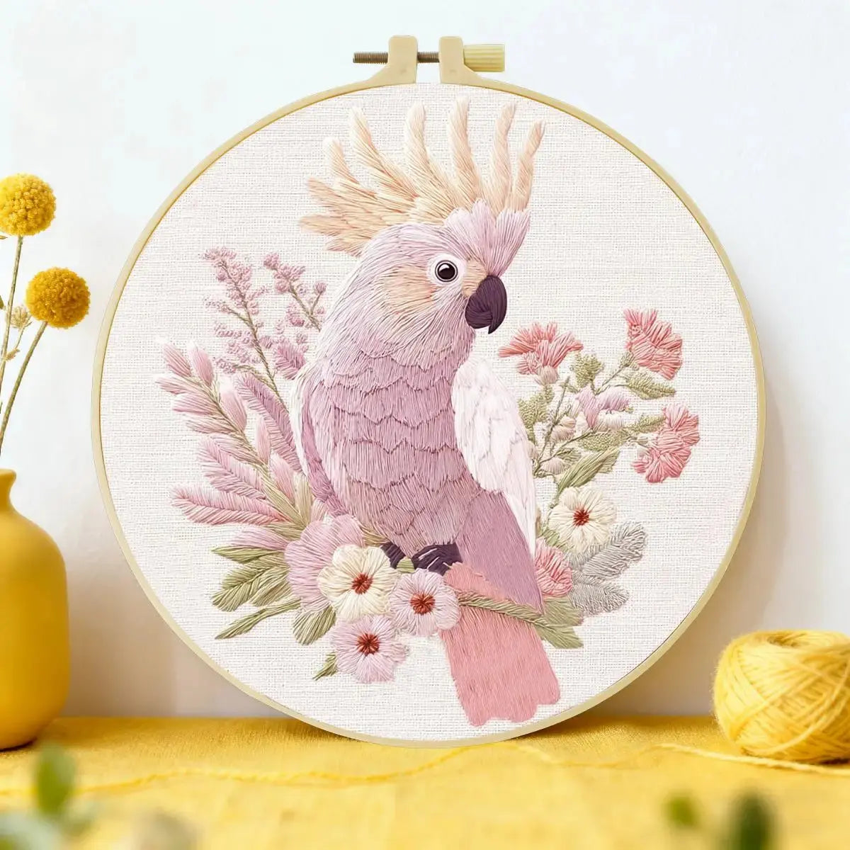 Blush Cockatoo Embroidery Kit Kits For Stitchers
