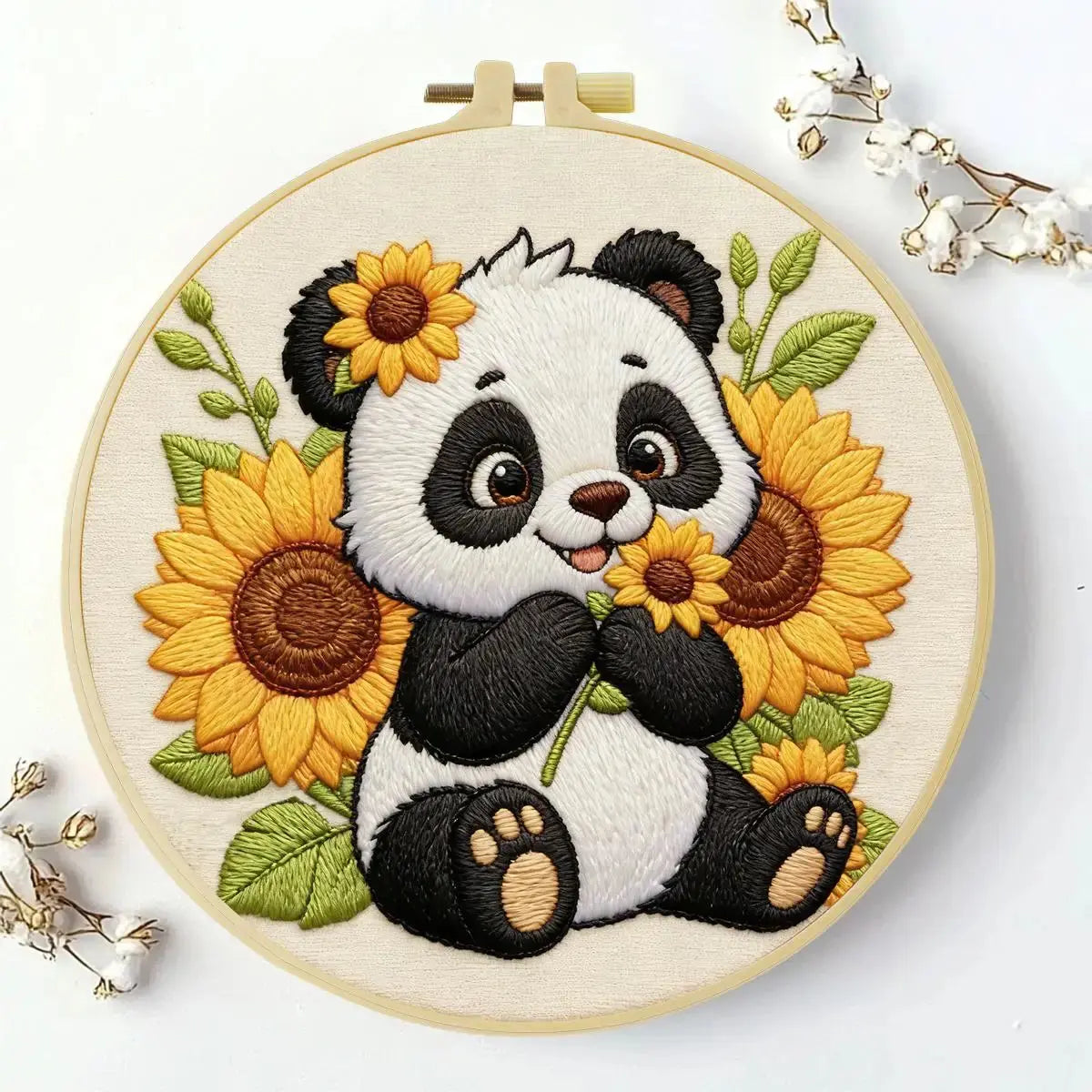 Sunflower Panda Embroidery Kit 🌻🐼 Kits For Stitchers