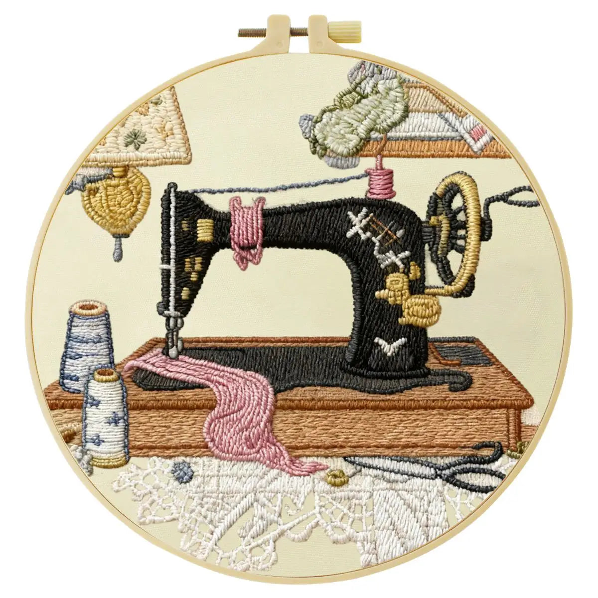 Retro Sewing Machine Embroidery Kit