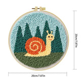 Cute Snail Punch Needle Wall Art – Handmade Embroidery Hoop Decor for Nursery & Cozy Rooms