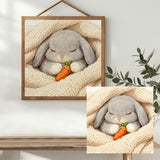 Sleeping Bunny with Carrot Cross Stitch Kit 🐰🥕💛