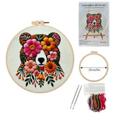 Floral Bear Hand Embroidery Kit The Stichers Heavane