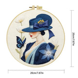 Elegant Lady in Blue Embroidery Kit Kits For Stitchers