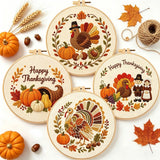 Happy Thanksgiving Embroidery Kit Collection – 4 Designs