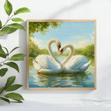 Elegant Swan Love Cross Stitch Kit 🦢💕✨