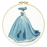 Elegant Blue Princess Dress Embroidery Kit – Fairytale DIY Hand Embroidery Hoop Art Set
