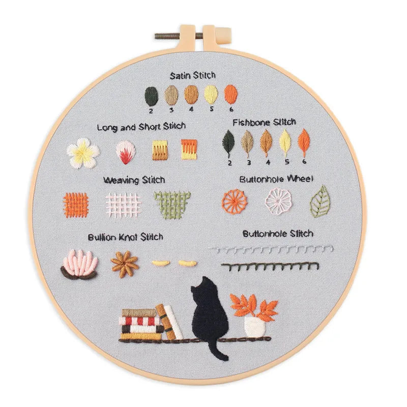 4-Piece Beginner Embroidery Stitch Sampler Kit Kits For Stitchers