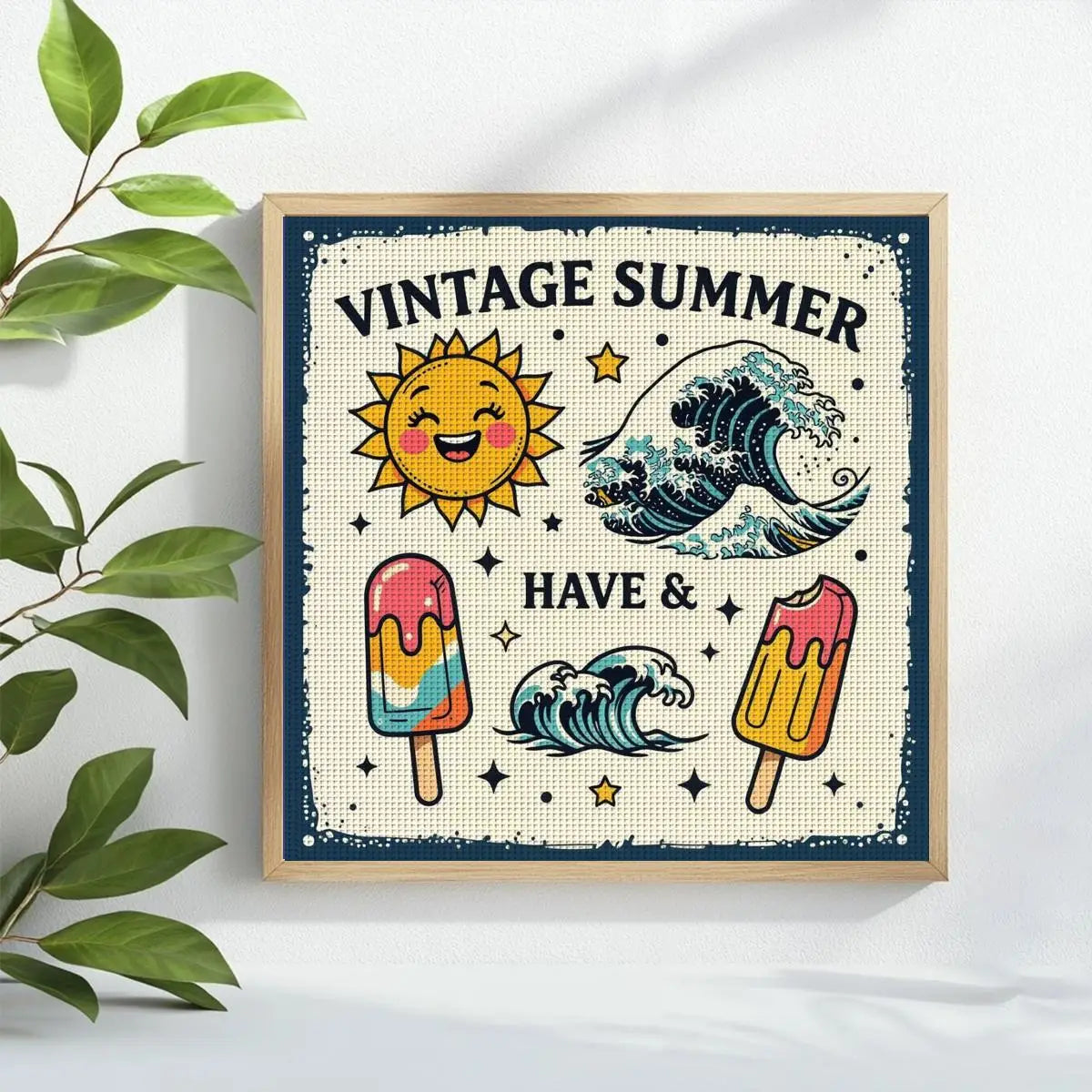 Vintage Summer Vibes Cross Stitch Kit ☀️🌊🍦✨
