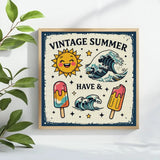 Vintage Summer Vibes Cross Stitch Kit ☀️🌊🍦✨