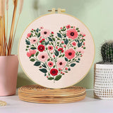 Floral Heart Hand Embroidery Kit The Stichers Heavane