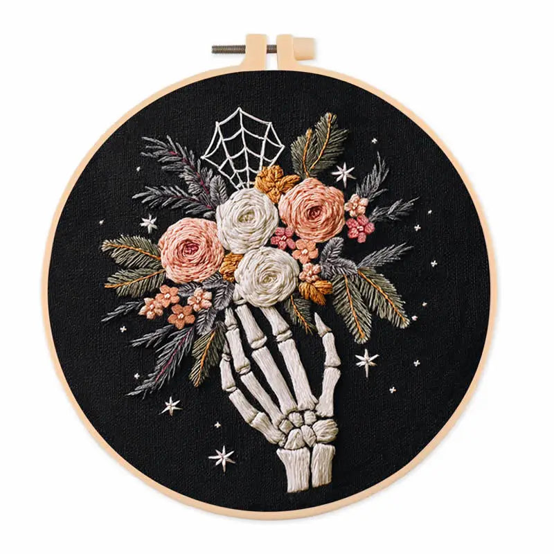 Spooky Floral Halloween Embroidery Kit – Set of 4