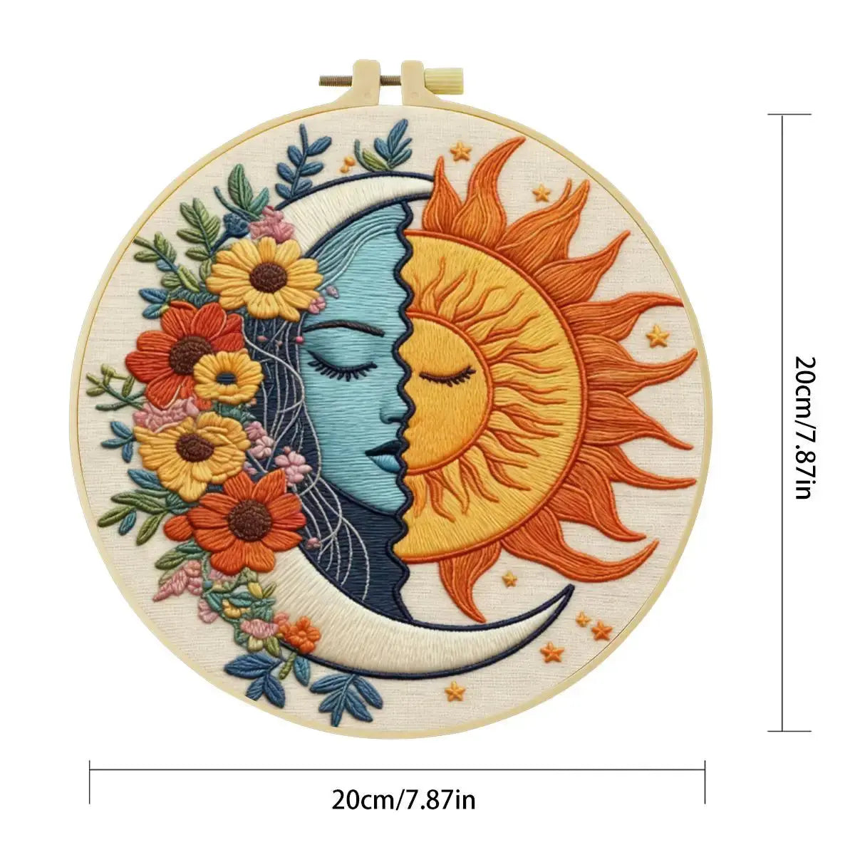 Celestial Sun & Moon Embroidery Kit 🌞🌙🌼 Kits For Stitchers