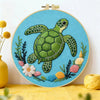 Sea Turtle Embroidery Kit โ Coastal Ocean & Seashell Design Kits For Stitchers