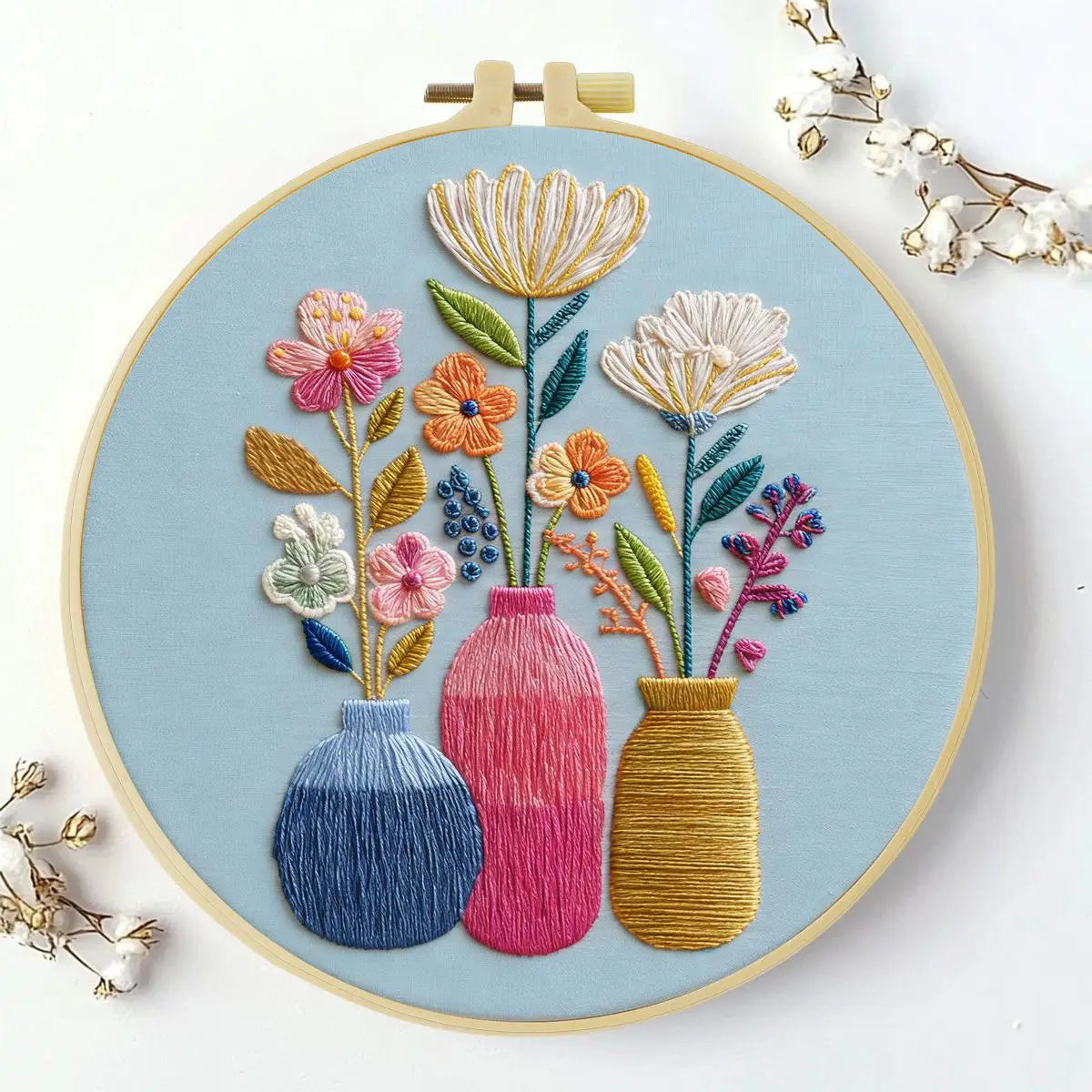 Colorful Vase Embroidery Starter Kit