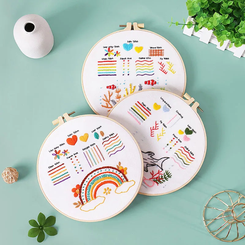 3-Piece Beginner Embroidery Learning Kit Kits For Stitchers
