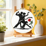 Tango Dancing Couple Embroidery Starter Kit DIY – Beginner Romantic Silhouette Hand Embroidery Kit