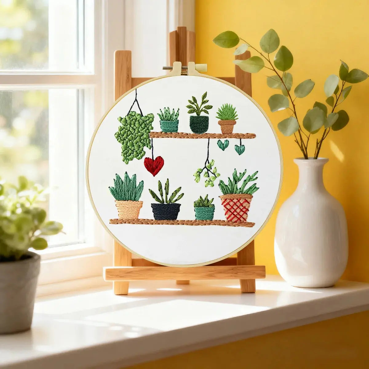 Potted Plants Hand Embroidery Kit The Stichers Heavane