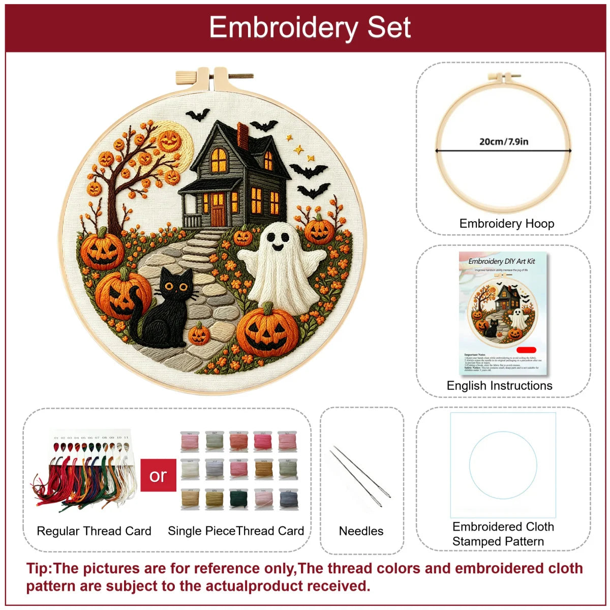 Haunted Halloween Cottage Embroidery Kit