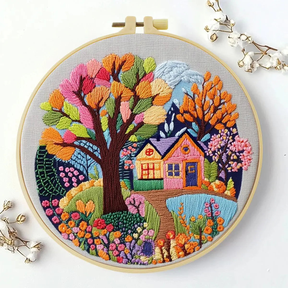 Forest Cabin Embroidery Starter Kit