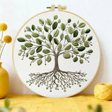 Tree of Life Embroidery DIY Kit – Botanical Nature Beginner Stitching Kit with Hoop, Pattern The Stichers Heavane