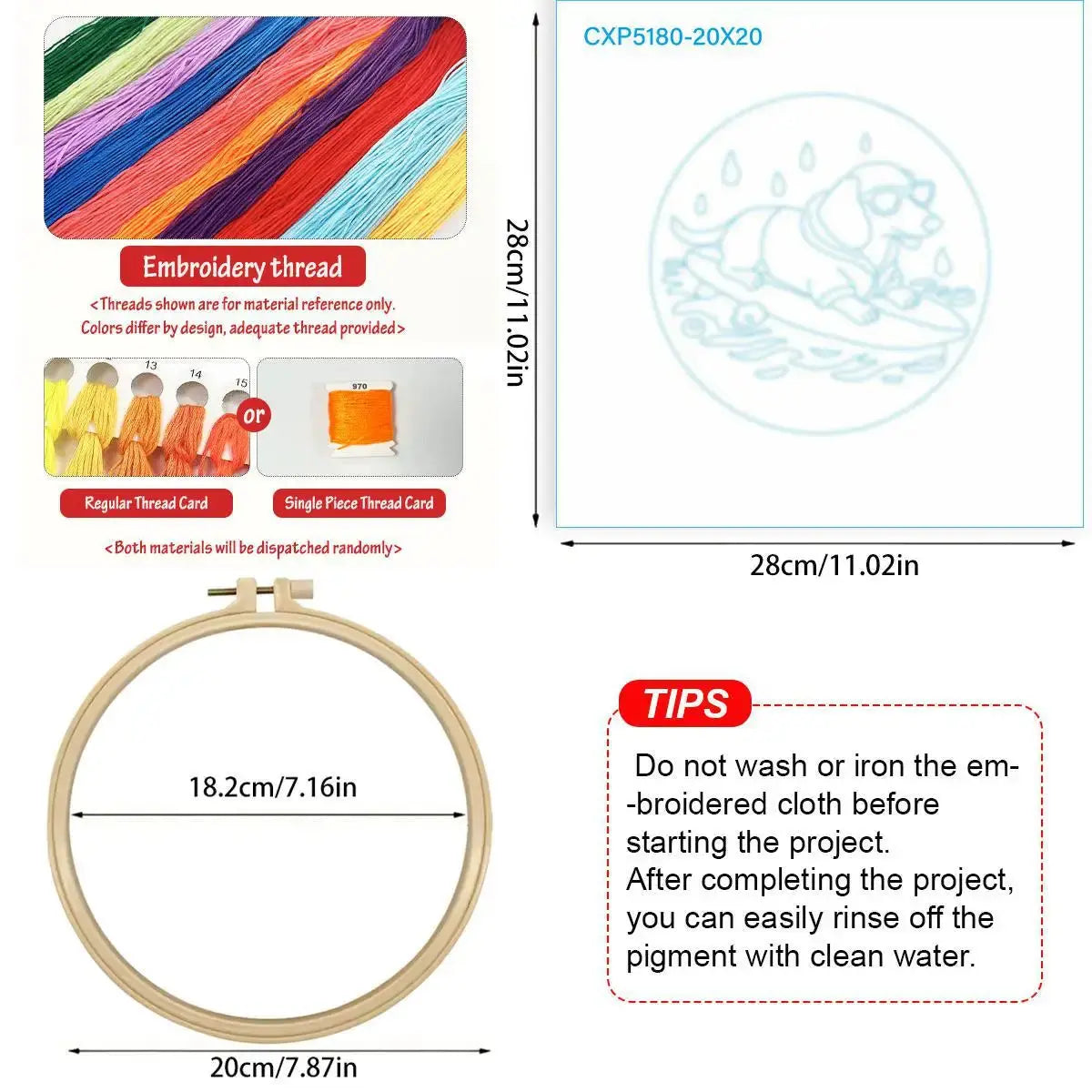 Surfing Dachshund Embroidery Kit Kits For Stitchers