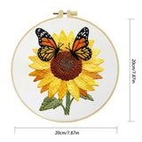 Sunflower & Butterfly Embroidery Starter Kit DIY – Beginner Floral Hand Embroidery Kit with Nature Design