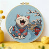Smiling Kimono Cat Embroidery Kit Kits For Stitchers